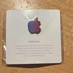 Apple Logo Pin - Gradient Blue and Purple